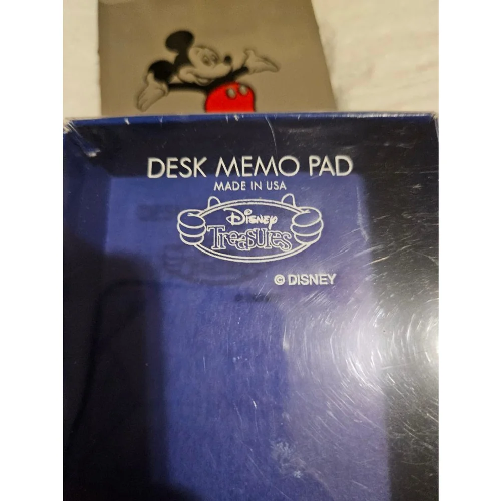 Vintage Mickey Mouse Walt Disney World Desk Memo Pad Silver Black